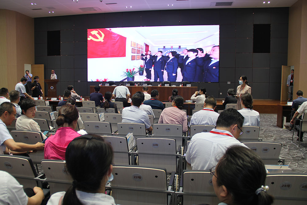 嘉利宣传片在市党建引领红色物业推进会会场播放