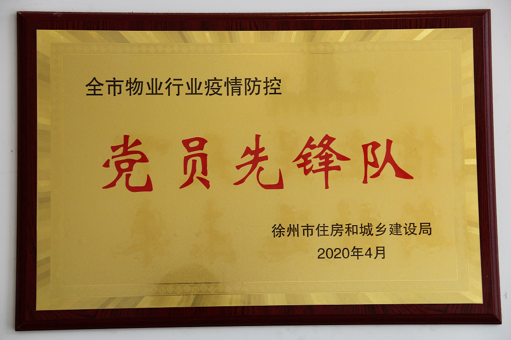 徐州市物业行业疫情防控党员先锋队奖牌