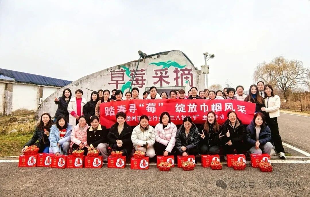 徐州市物业管理行业协会举办“三八妇女节”草莓采摘活动